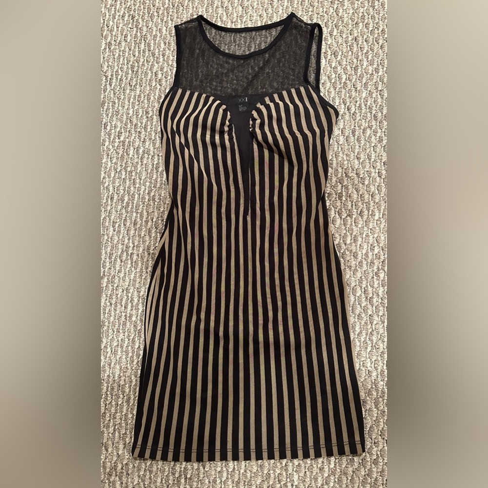 Sleeveless club dress two toned with mesh